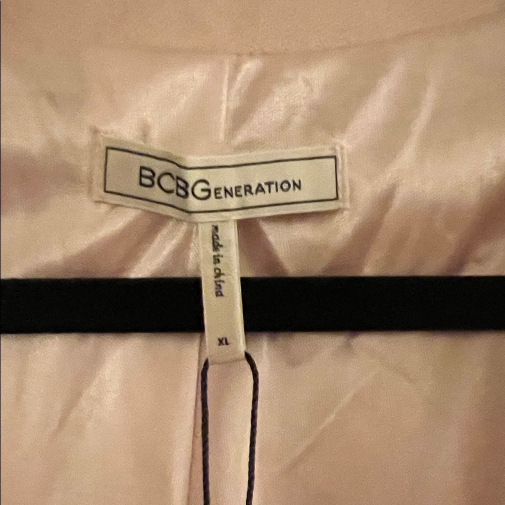 BCBGeneration Blush Pink Open-Front Draped Blazer - Picture 2 of 5